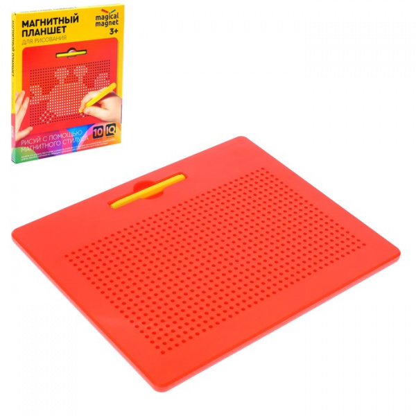 Дидактическая игрушка магнитный планшет с шариками большой красный