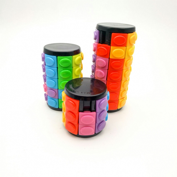 Сенсорная игрушка - фиджет цилиндр головоломка (комплект из 3 штук)