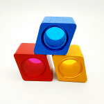 Дидактическая игра: цветные тактильные блоки со звуком (мешочек)